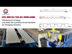 0.3-0.8 mm de espesor Snap Lock Roof Wall Sheet Roll Forming Machine con agujeros perforados