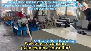 Máquina perfiladora de rieles en V para puertas de garaje